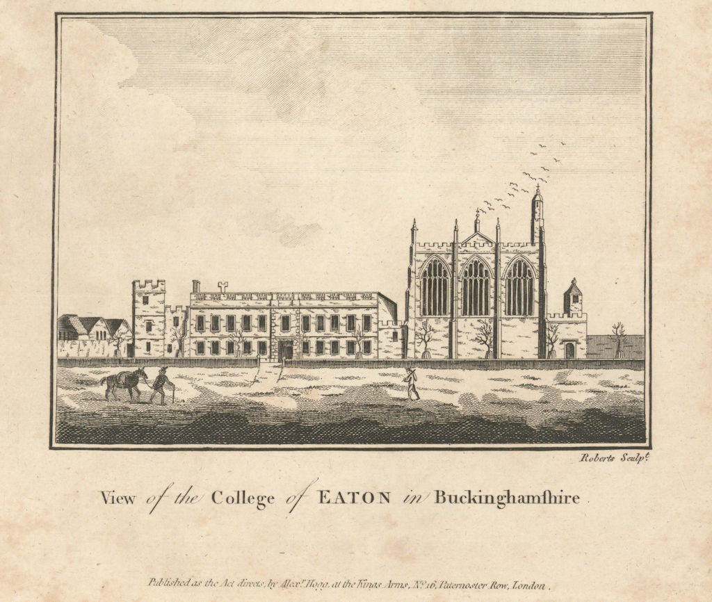 View of 'Eaton' (Eton) College in Buckinghamshire. Now Berkshire. WALPOOLE 1794
